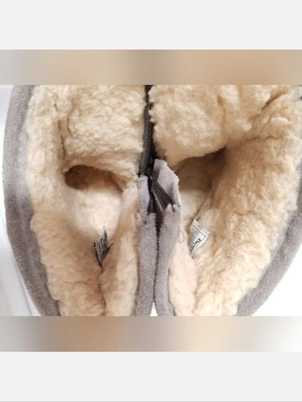 Bearpaw Emma Toddler Zipper Suede & Sherpa Winter Boots in Ash Gray 12